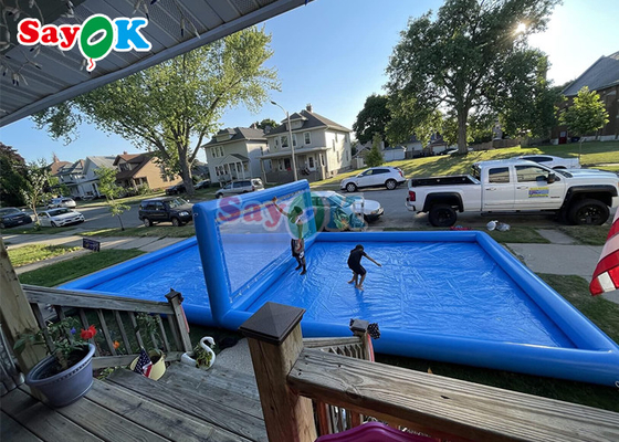 Inflatable Water Sports विशालकाय समुद्र तट पूल Inflatable Volleyball Field Inflatable Water Volleyball Court 10x5x2.1mH