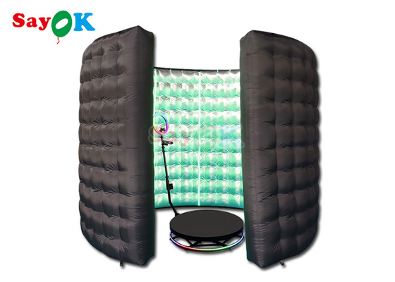कस्टम ब्लैक inflatable फोटो बूथ पार्टी इवेंट्स ब्लो अप एलईडी 360 फोटो बूथ संलग्नक