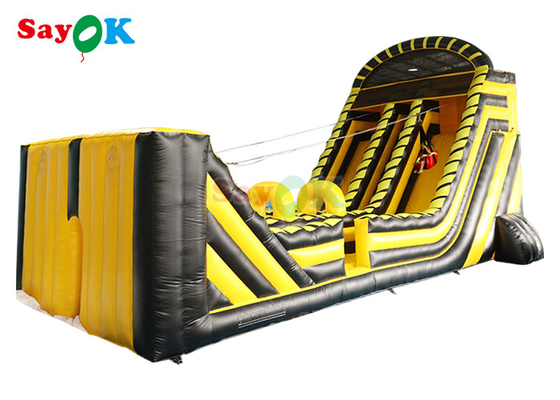 Inflatable Dry Slide Commercial Wave Ropeway Games Inflatable Zip Line Slide कॉम्बो लोगो प्रिंटिंग