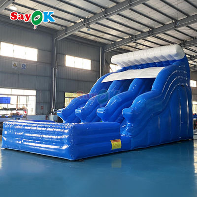 स्विमिंग पूल कारखाने के साथ inflatable पानी स्लाइड वयस्क के लिए अनुकूलित वाणिज्यिक विशाल पानी स्लाइड