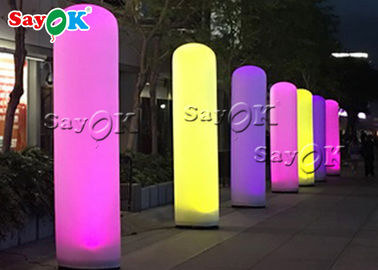 सजावट के लिए अनुकूलित सफेद एलईडी प्रकाश Inflatable मॉडल स्तंभ