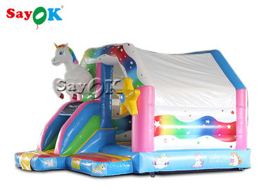 बच्चे के लिए 4.9x3.9x3.3 गुलाबी गेंडा Inflatable उछाल कूदते घर