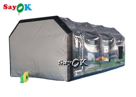 स्पष्ट inflatable तम्बू 8x4x3mH काले पोर्टेबल inflatable हवा तम्बू हवा से भरा कार स्प्रे बूथ