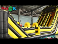 वाणिज्यिक लहर रोपवे खेल Inflatable Zip Line स्लाइड कॉम्बो Inflatable Zip Line