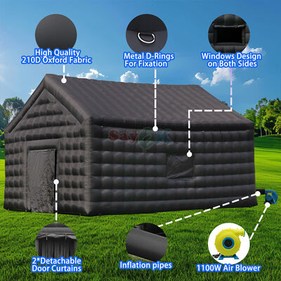 8mx6mx5mH ब्लैक inflatable डिस्को टेंट पोर्टेबल नाइट क्लब टेंट आउटडोर इवेंट्स के लिए वाटरप्रूफ यूवी प्रतिरोधी