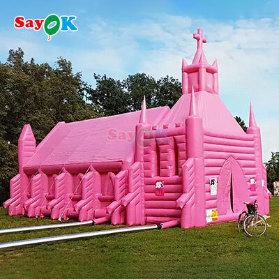 आउटडोर शादियों के लिए अनुकूलन योग्य आकार के साथ पोर्टेबल लौ-प्रतिरोधी inflatable चर्च तम्बू