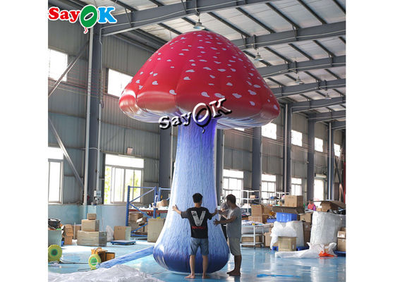 एयर ब्लोअर के साथ 5m 16.5ft फुल प्रिंटिंग कलर्ड इन्फ्लेटेबल मशरूम
