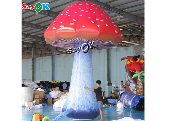 एयर ब्लोअर के साथ 5m 16.5ft फुल प्रिंटिंग कलर्ड इन्फ्लेटेबल मशरूम