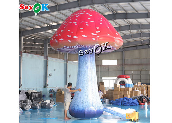 एयर ब्लोअर के साथ 5m 16.5ft फुल प्रिंटिंग कलर्ड इन्फ्लेटेबल मशरूम