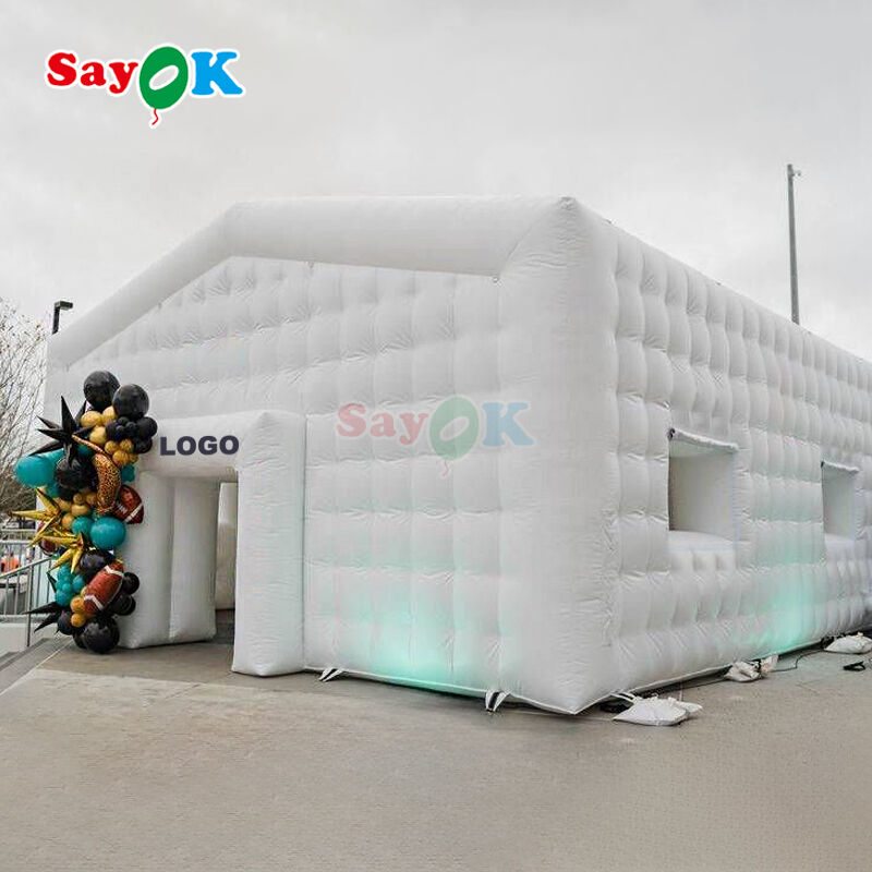 आउटडोर इवेंट्स के लिए एलईडी लाइट के साथ वाटरप्रूफ पीवीसी inflatable तम्बू और अनुकूलन योग्य आकार पोर्टेबल नाइट क्लब तम्बू