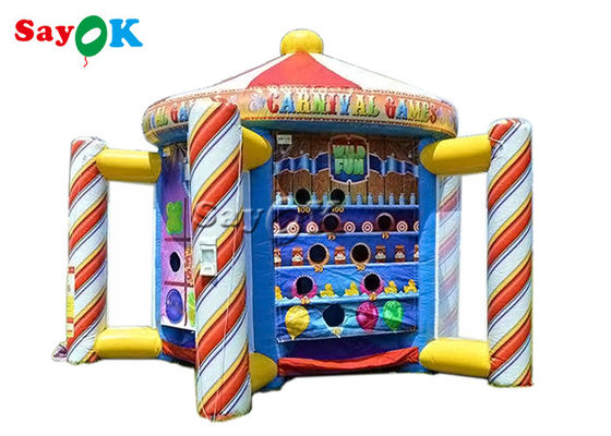 इन्फ्लैटेबल बाधा कोर्स अल्टीमेट स्पोर्ट 5 इन 1 कार्निवल इन्फ्लैटेबल मिडवे डार्टबोर्ड टॉस गेम